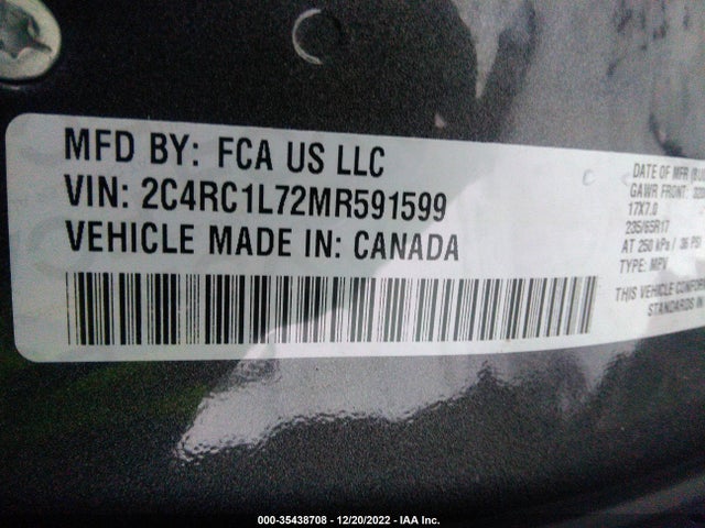 Chrysler Pacifica Hybrid Touring L 2021 2C4RC1L72MR591599 Image 9