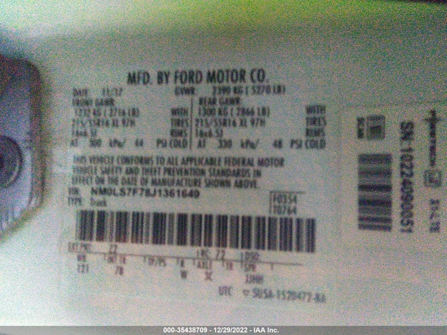 2018 Ford Transit Connect, VIN: NM0LS7F78J1361649