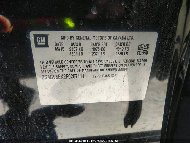 2015 Buick Regal, VIN: 2G4GV5EK2F9267111