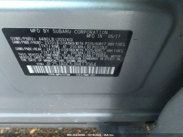 JF2SJAGC5JH417064 Subaru Forester Premium