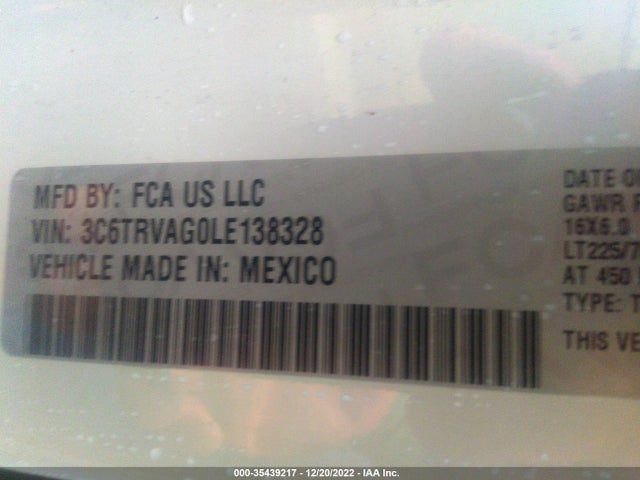 2020 Ram Promaster, VIN: 3C6TRVAG0LE138328
