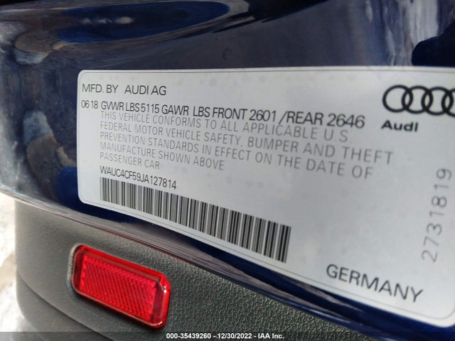WAUC4CF59JA127814 Audi S5 Sportback Prestige