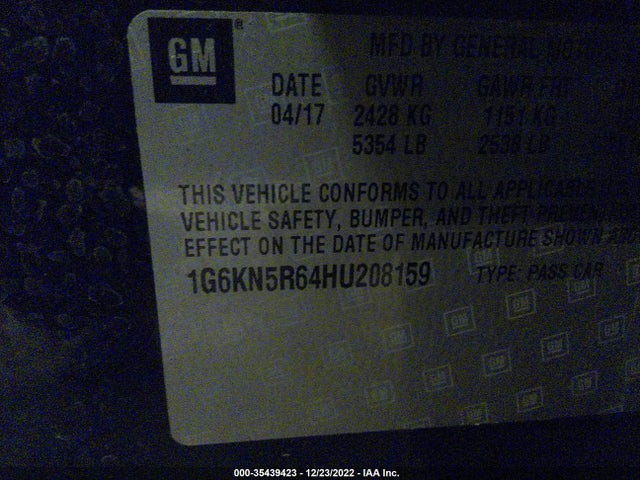 2017 Cadillac CT6, VIN: 1G6KN5R64HU208159