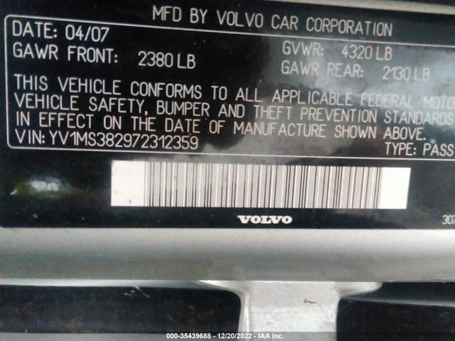 YV1MS382972312359 Volvo S40