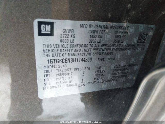 1GTG6CEN8H1144369 GMC Canyon 4wd Sle