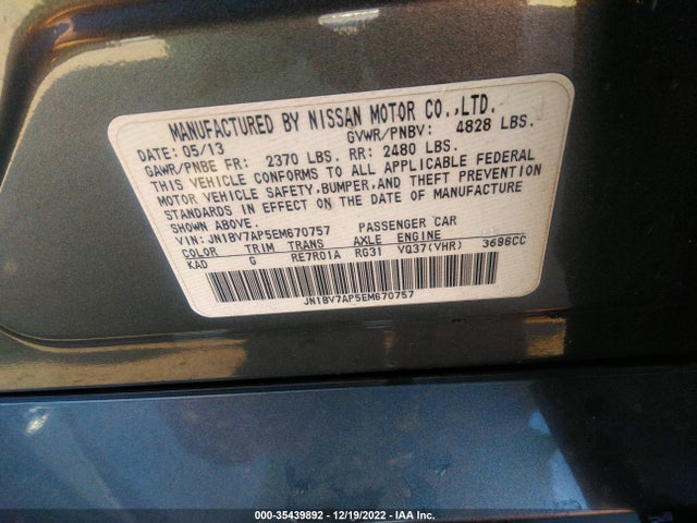 Infiniti Q50 Premium 2014 JN1BV7AP5EM670757 Image 10