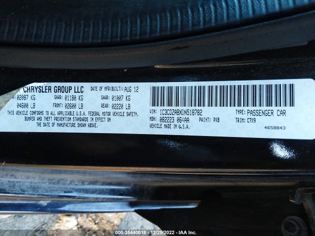 2013 DODGE AVENGER SE VIN: 1C3CDZABXDN518782