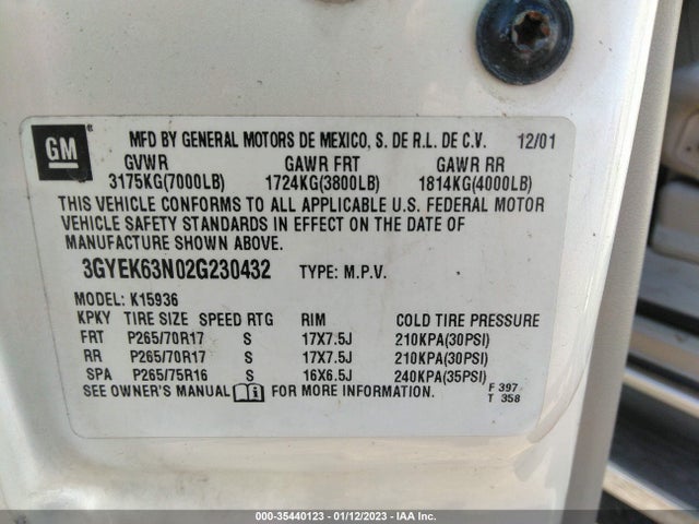 3GYEK63N02G230432 Cadillac ESCALADE EXT