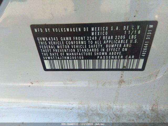 Volkswagen Jetta 2017 3VW5T7AJ7HM290109 Image 10