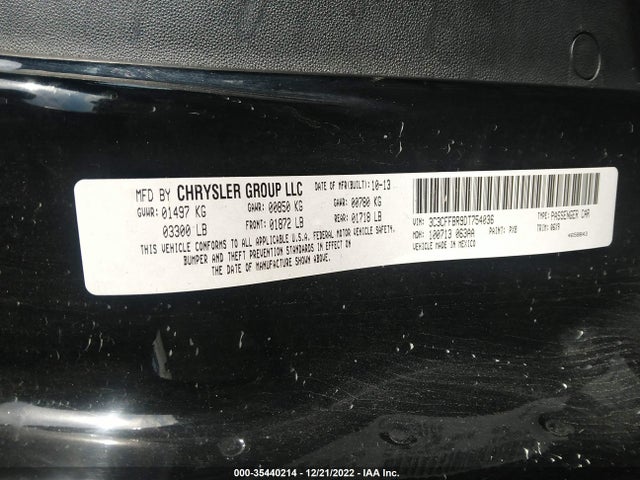 3C3CFFBR9DT754036 Fiat 500 SPORT
