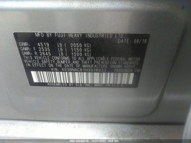 Subaru Legacy 2017 4S3BNAC61H3018033 Image 10