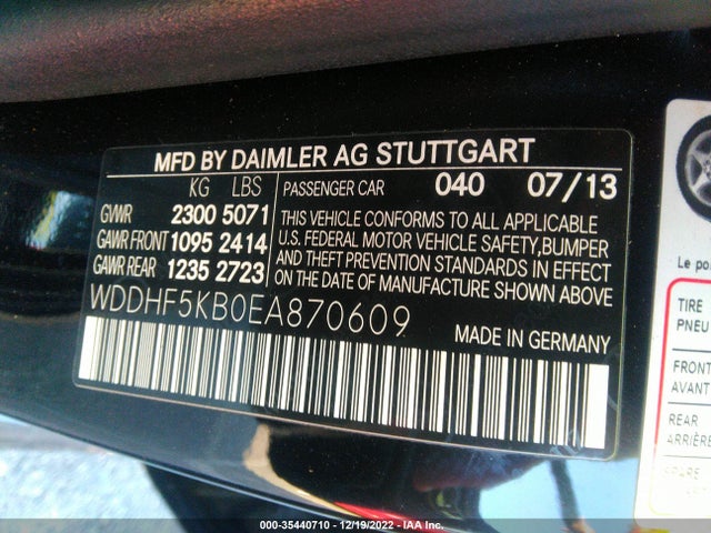 WDDHF5KB0EA870609 Mercedes-Benz E-class E 350