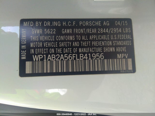 2015 Porsche Macan, VIN: WP1AB2A56FLB41956
