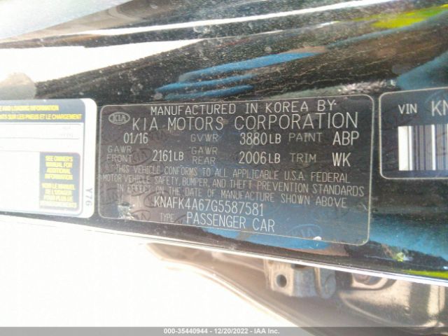 KNAFK4A67G5587581 KIA FORTE LX