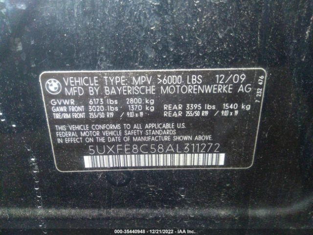 5UXFE8C58AL311272 BMW X5 48i