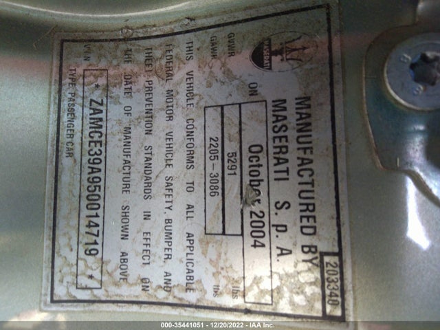 ZAMCE39A950014719 Maserati Quattroporte