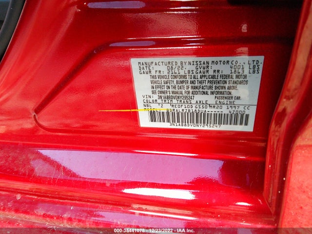 Nissan SENTRA SR 2022 3N1AB8DV0NY295247 Image 9