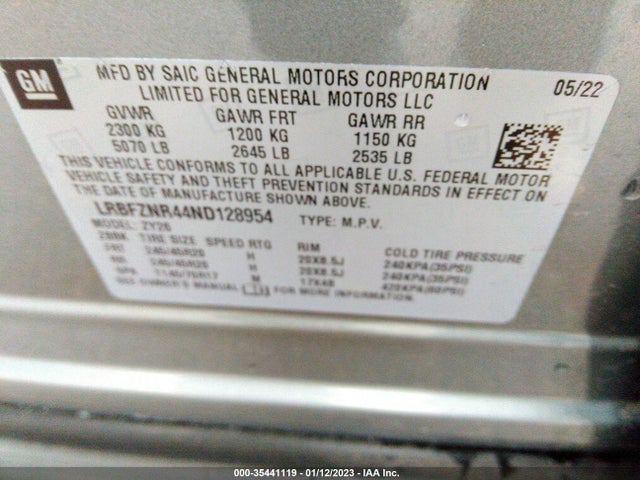 2022 Buick Envision, VIN: LRBFZNR44ND128954