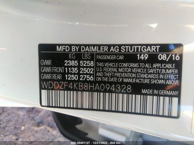 2017 Mercedes-Benz E-Class, VIN: WDDZF4KB8HA094328