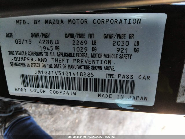 2016 Mazda 6, VIN: JM1GJ1V51G1418285