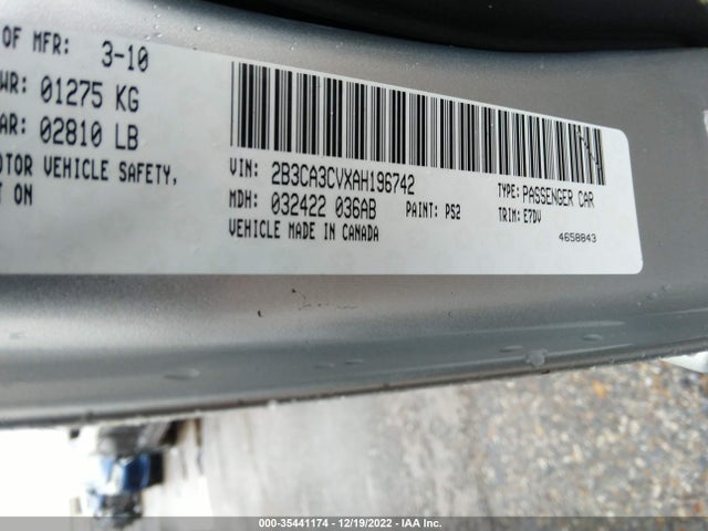 Dodge Charger Sxt 2010 2B3CA3CVXAH196742 Image 10