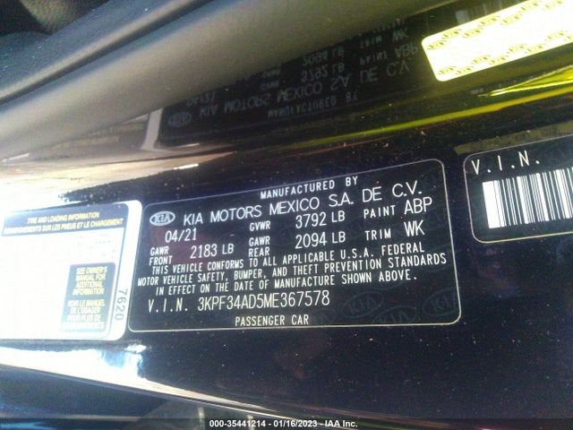 2021 Kia Forte, VIN: 3KPF34AD5ME367578