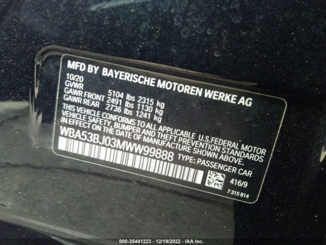 WBA53BJ03MWW99888 BMW 5 Series 540i