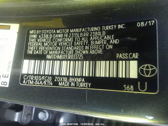 2018 Toyota CH-R, VIN: NMTKHMBX9JR033725