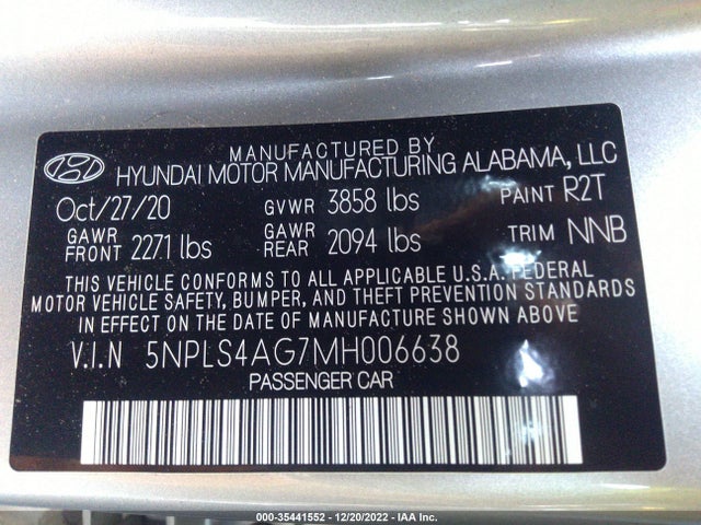 2021 Hyundai Elantra, VIN: 5NPLS4AG7MH006638