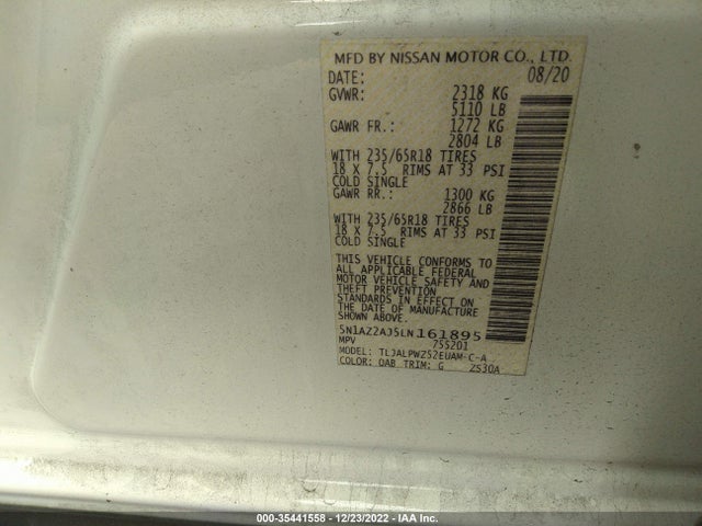2020 Nissan Murano, VIN: 5N1AZ2AJ5LN161895