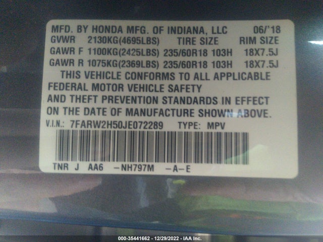 Honda CR-V EX 2018 7FARW2H50JE072289 Image 10