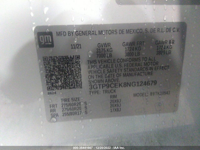 GMC Sierra 1500 Limited Elevation 2022 3GTP9CEK8NG124679 Image 9