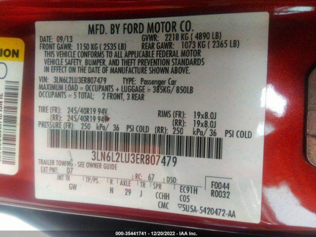 3LN6L2LU3ER807479 Lincoln MKZ