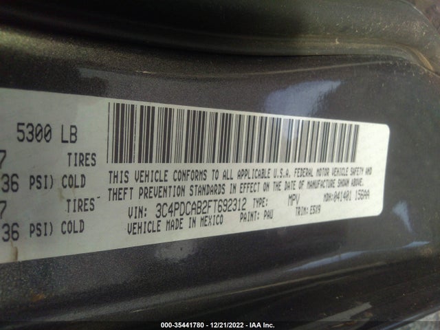 Dodge Journey American Value Pkg 2015 3C4PDCAB2FT692312 Image 9