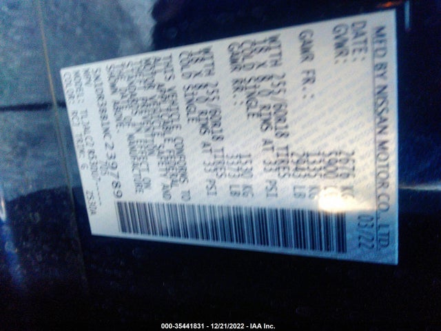 2022 Nissan Pathfinder, VIN: 5N1DR3BB1NC239789