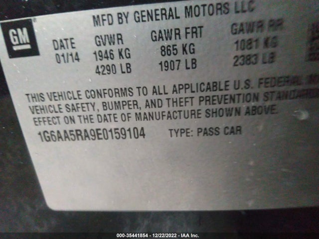 Cadillac Ats Standard Rwd 2014 1G6AA5RA9E0159104 Image 9