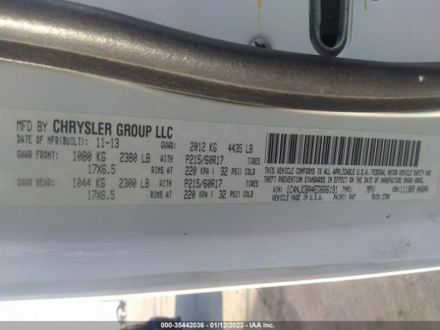 1C4NJCBA4ED666191 Jeep Compass Sport