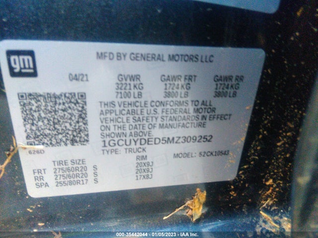 Chevrolet Silverado 1500 Lt 2021 1GCUYDED5MZ309252 Image 9