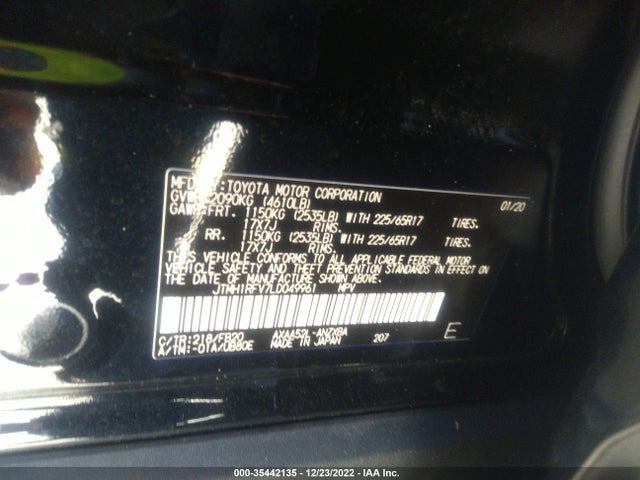 2020 TOYOTA RAV4 LE VIN: JTMH1RFV7LD049961