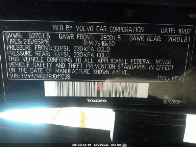 YV4BZ982781011038 Volvo XC70