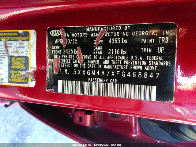 KIA Optima Lx 2015 5XXGM4A7XFG468847 Image 9