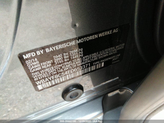 BMW 7 Series 750li Xdrive 2014 WBAYF8C54ED653371 Image 9