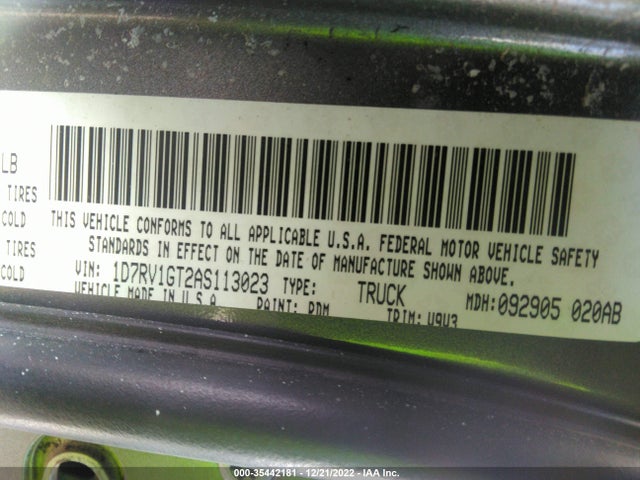 Dodge RAM 1500 2010 1D7RV1GT2AS113023 Image 9