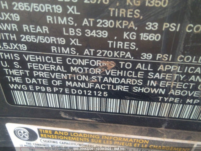WVGEP9BP7ED012125 Volkswagen Touareg Lux
