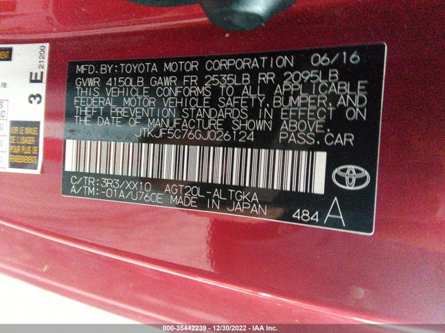 2016 Scion TC, VIN: JTKJF5C76GJ026124