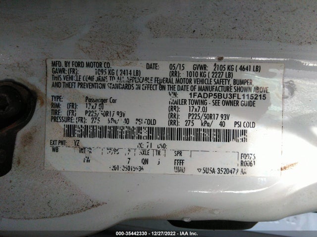 Ford C-max Hybrid Sel 2015 1FADP5BU3FL115215 Image 9