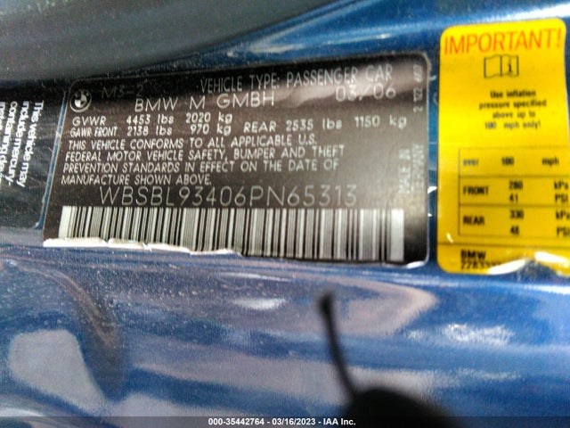 BMW 3 Series M3 2006 WBSBL93406PN65313 Image 11
