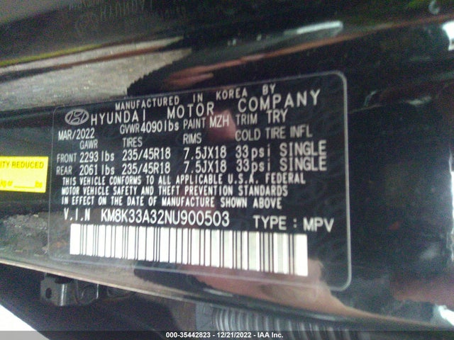 2022 Hyundai Kona, VIN: KM8K33A32NU900503
