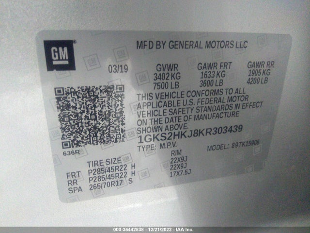 2019 GMC Yukon XL, VIN: 1GKS2HKJ8KR303439