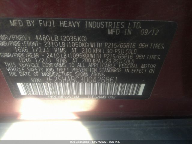JF2SHABC3DG426861 Subaru Forester 2.5x